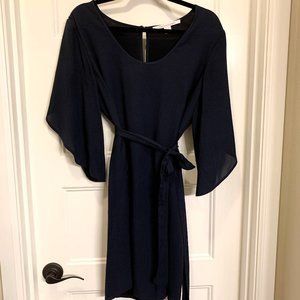 DianevonFurstenburg Navy Petal Sleeve Dress 14